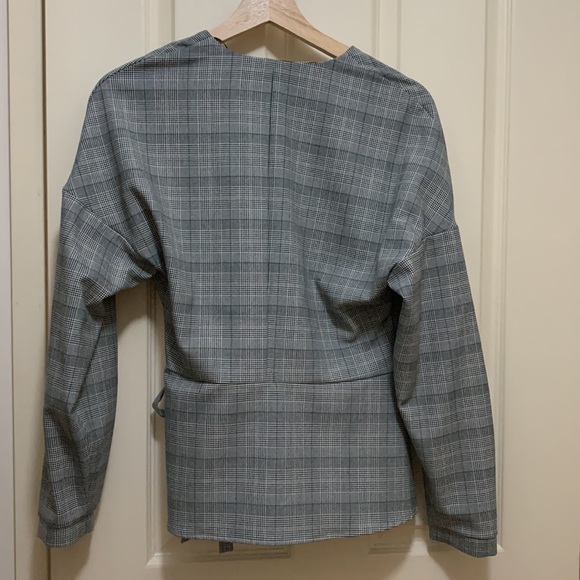 Zara checkered pattern blouse M - Picture 3 of 4